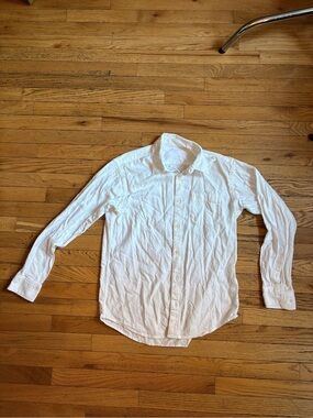 Muji White Men's Long-Sleeve Button-Down Shirt